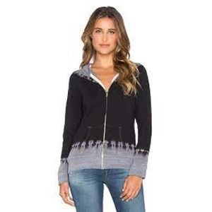 MONROW Black Out Tie Dye zip hoodie | XS